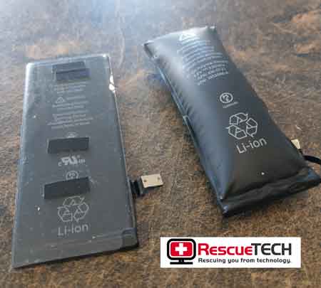 Swollen puffed up iPhone battery