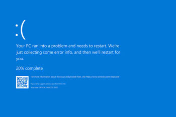 Blue screen errors are often the sign of hardware problems, not a virus.