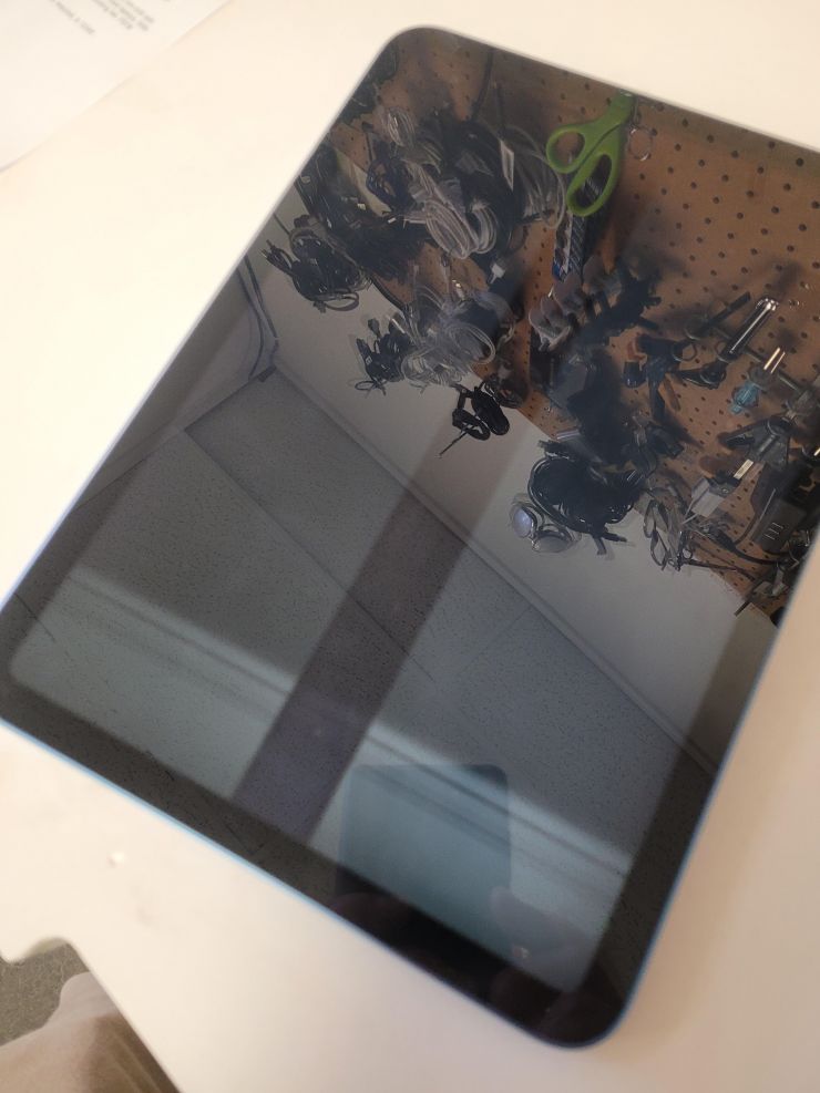 Lines on an iPad 10th generation showing damage to the LCD under the glass in Regina 